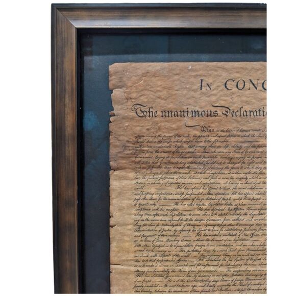 In Congress July 4 1776 US Declaration of Independence Printed Frame 18x19 - Picture 5 of 13